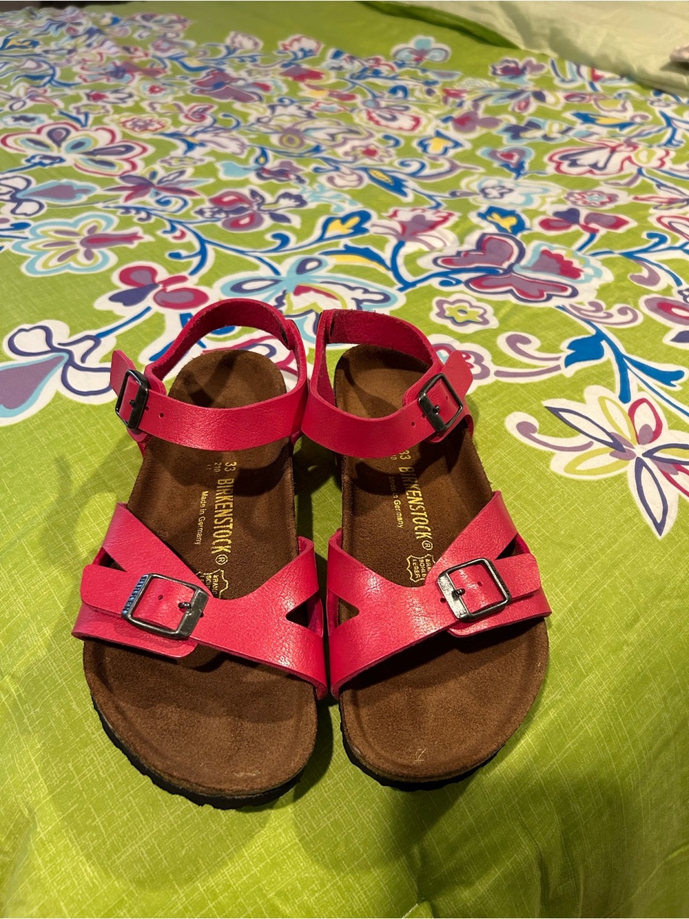 Birkenstock Kids Bright Pink Double-Buckle Ankle Sandals